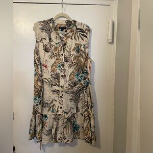 Banana Republic Tropical Safari Animal Print Mini Dress with Belt